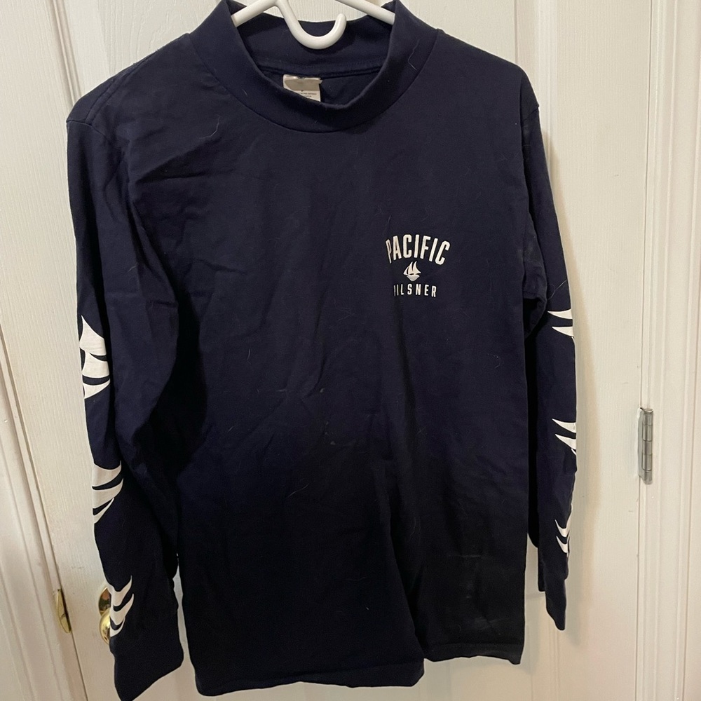 Long Sleeve Navy mock neck Shirt